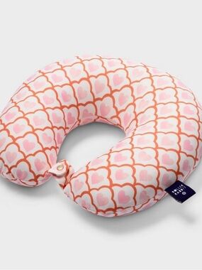 Roller Rabbit x Target Geo Hearts Pink and Coral Heart-Print Kids Neck Pillow